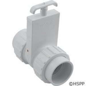 Gate Valve 2" SxS Double Union Valve, PVC-White