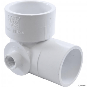 90 Elbow, 1-1/2"spg x 1-1/2"spg x 3/8"fpt side, sch40