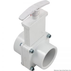 Gate Valve (6101)1-1/2" Valve, SxS, PVC-White W/Keeper