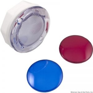 Light Wall Fitting,3 3/4"Hole Size,5" Face,w/red & blue lenses