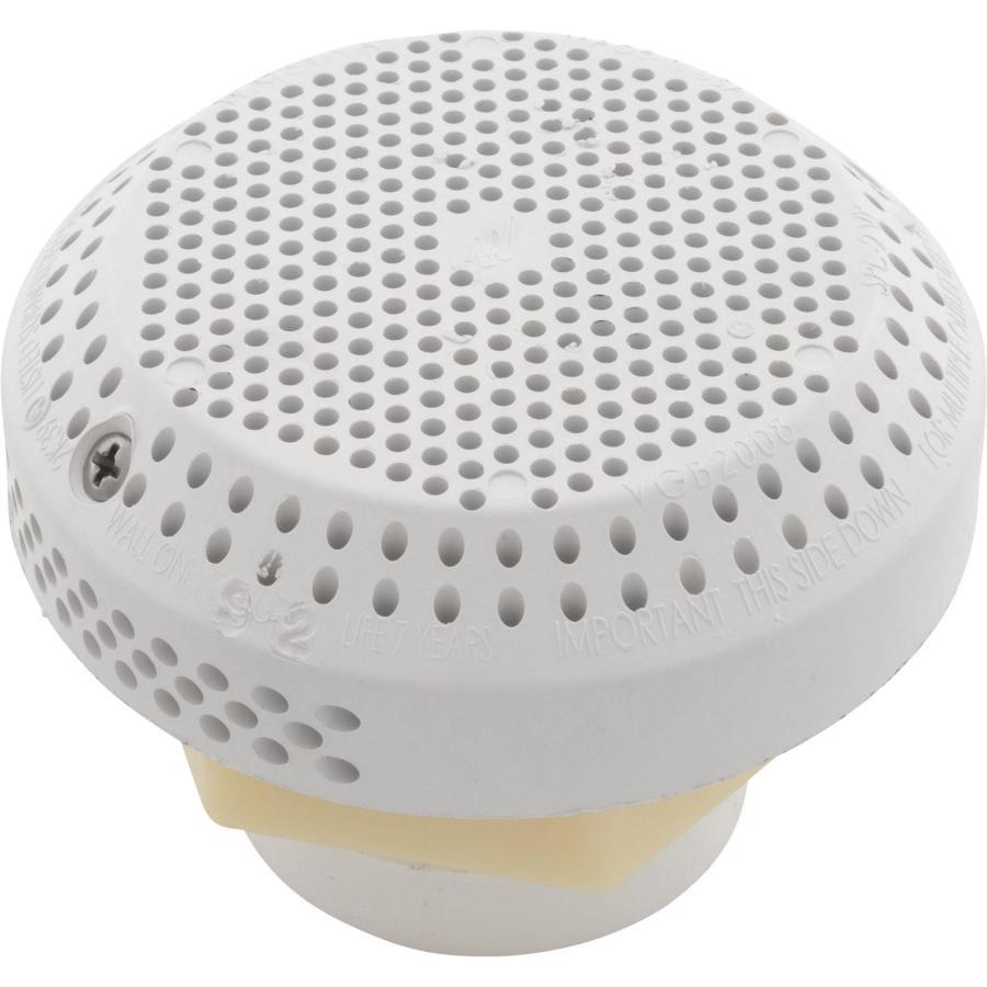 Suction Assembly, WW 3-1/2" Hi-Flow, 2-3/8"hs, 1-1/2"s, Wht, w/o Vac Brk