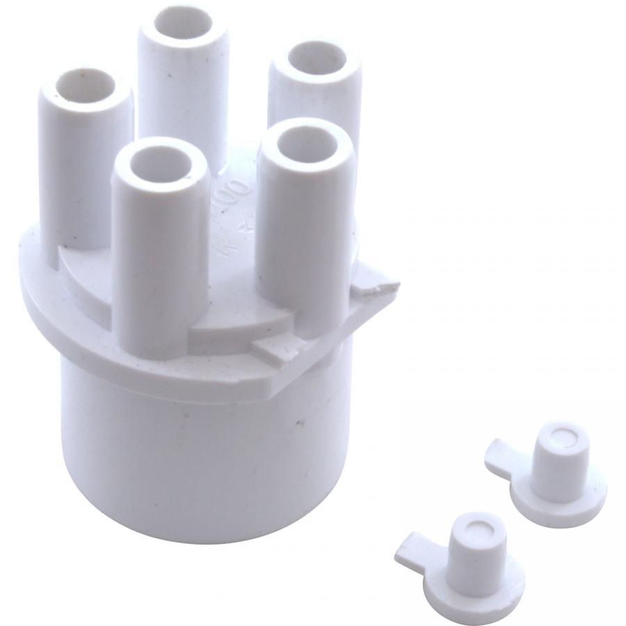 Manifold, 3/8" Smooth Barb, 5 Port, Transition, 1" Spigot