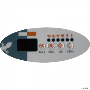 Overlay, Gecko TSC-9-GE2, 4 Button, P1, P2, Light