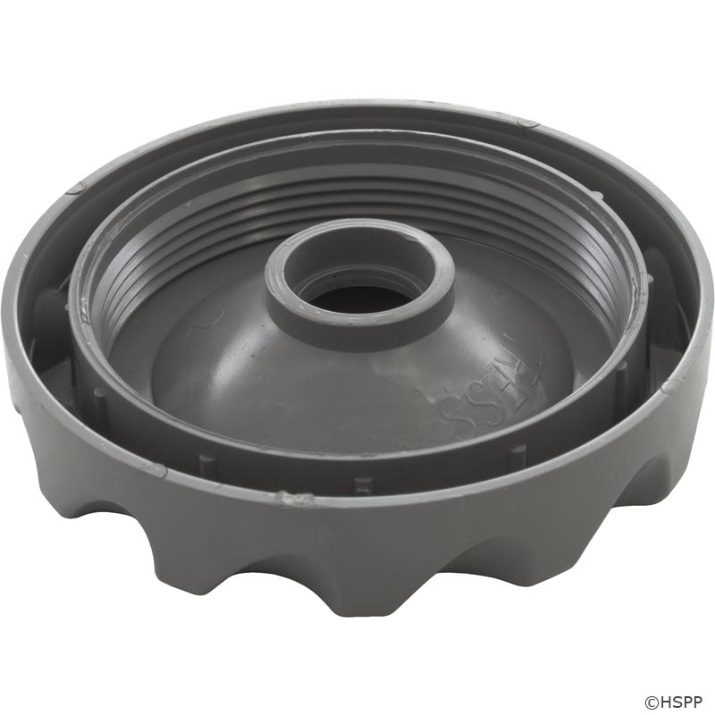 Cap, Waterway Top Access Diverter Valve, 2", Scalloped, Gray Hot Tub