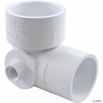 90 Elbow, 1-1/2"spg x 1-1/2"spg x 3/8"fpt side, sch40