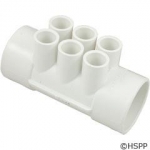 Manifold, 1/2"s, 6 Port, Flow Thru, 2"s x 2"s
