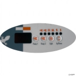 Overlay, Gecko TSC-9-GE2, 4 Button, P1, P2, Light